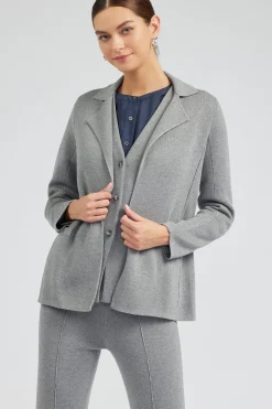 Sweaters|Knitwear-Current Air Knitted Blazer HEATHERGREY