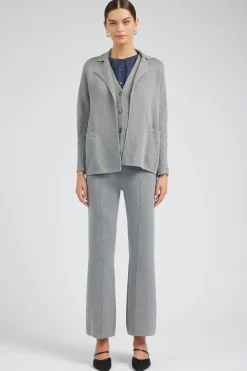 Sweaters|Knitwear-Current Air Knitted Blazer HEATHERGREY