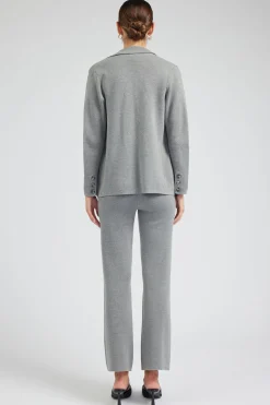 Sweaters|Knitwear-Current Air Knitted Blazer HEATHERGREY
