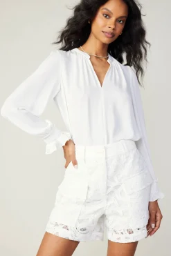 Shorts-Current Air Lace Shorts WHITE