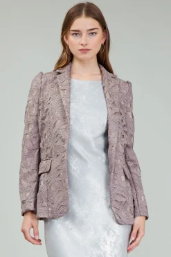 Coats & Jackets-Current Air Lace Single Breasted Blazer TAUPEGREY