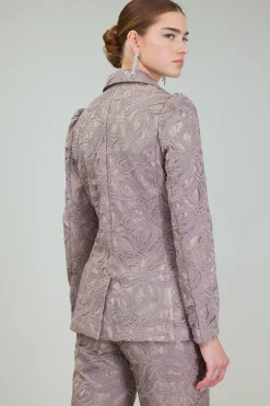 Coats & Jackets-Current Air Lace Single Breasted Blazer TAUPEGREY