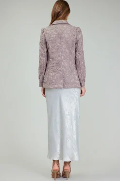 Coats & Jackets-Current Air Lace Single Breasted Blazer TAUPEGREY