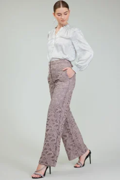 Pants-Current Air Lace Straight Pant TAUPEGREY
