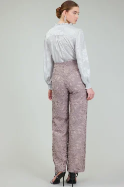 Pants-Current Air Lace Straight Pant TAUPEGREY