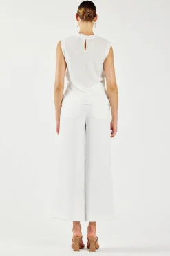 Sleeveless Tops-Current Air Layered Tank Top WHITE