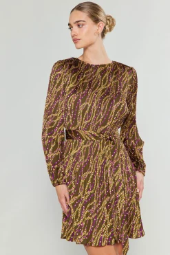 Mini Dresses-Current Air Link Motif Mini Dress OLIVEWINE