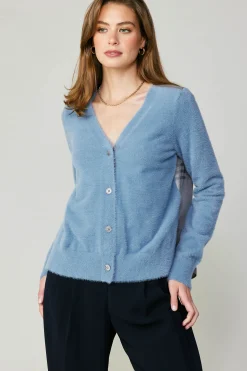 Cardigans-Current Air Metallic Contrast Cardigan BLUE