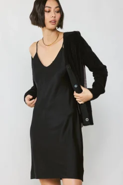 Cardigans-Current Air Metallic Contrast Cardigan GOLD-BLACK