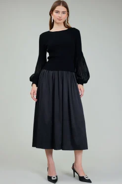 Knitwear-Current Air Nava Sweater Dress Set BLACK