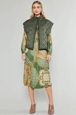 Coats & Jackets-Current Air Oversize Quilted Vest DARKSAGE