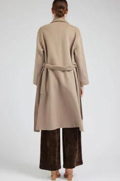 Coats & Jackets-Current Air Oversized Belted Wool Coat LATTE