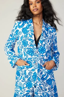 Coats & Jackets-Current Air Painterly Floral Jacket BLUEMLT