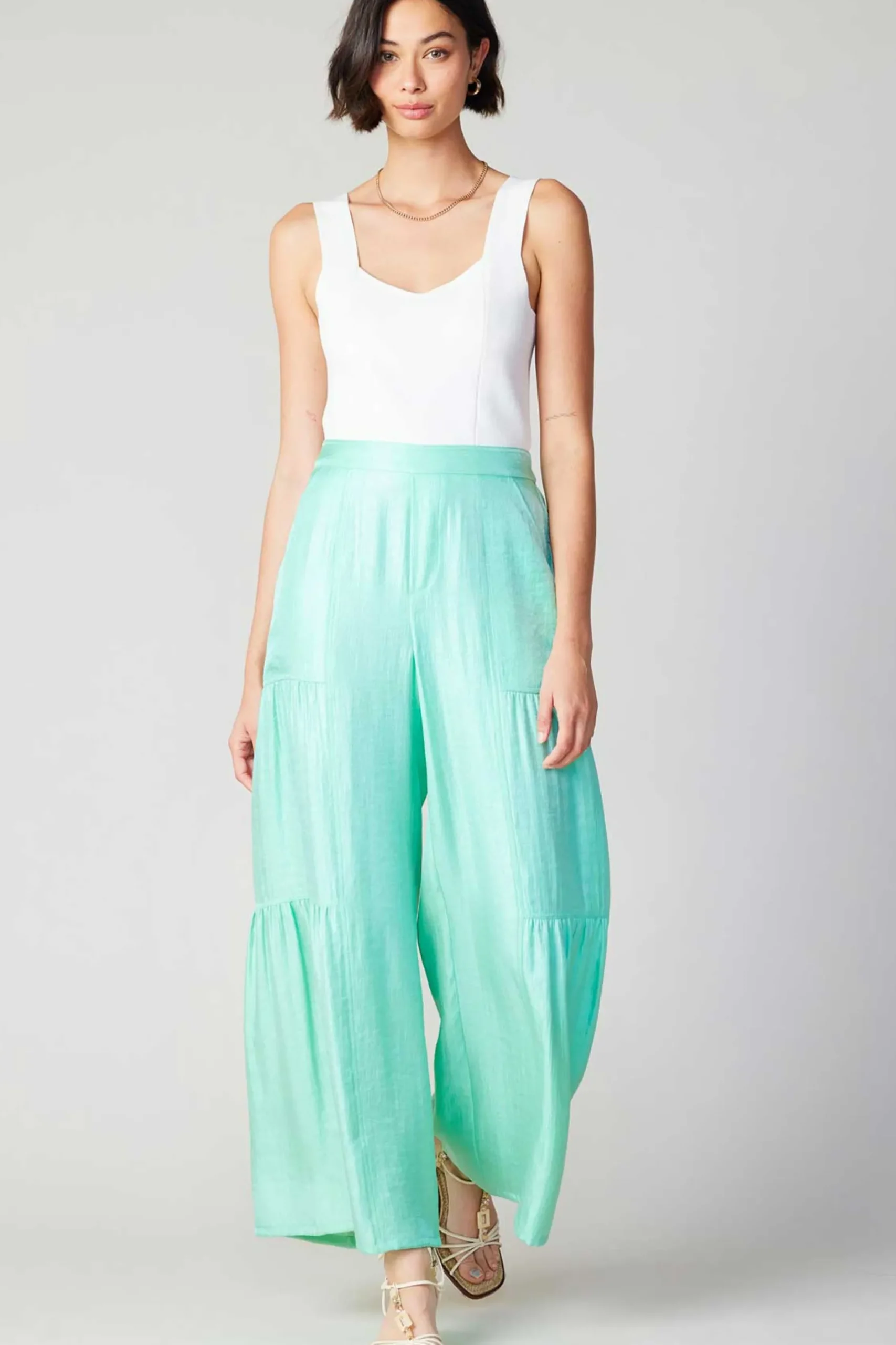 Pants-Current Air Pastel Wide Leg Pants MINT