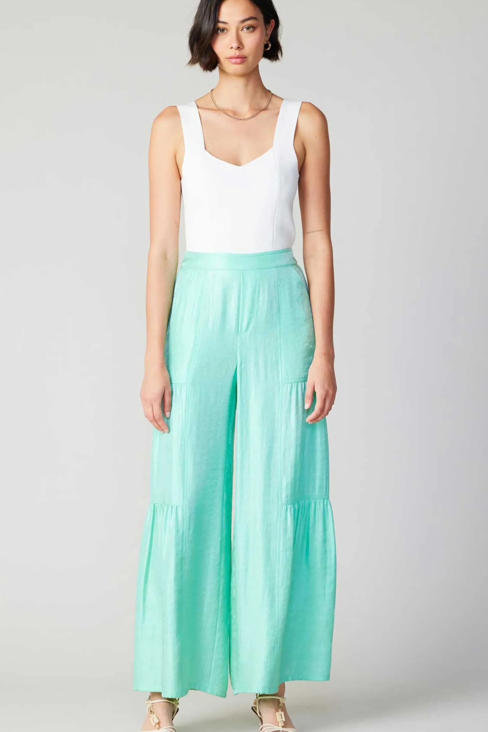 Pants-Current Air Pastel Wide Leg Pants MINT