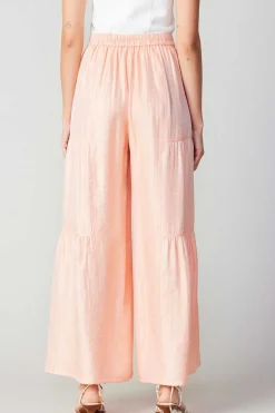 Pants-Current Air Pastel Wide Leg Pants APRICOT