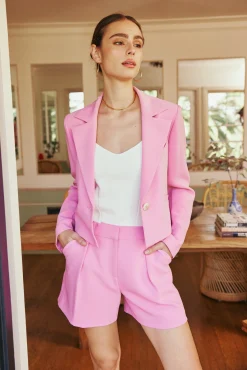 Shorts-Current Air Pintucked Shorts PINK