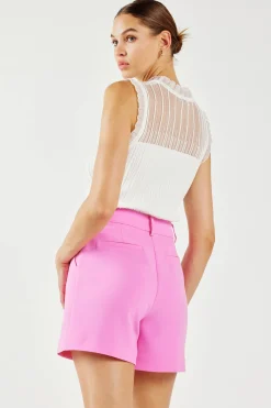 Shorts-Current Air Pintucked Shorts PINK