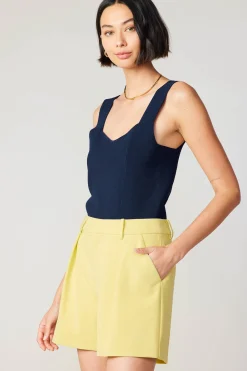 Pants-Current Air Pintucked Shorts LEMON