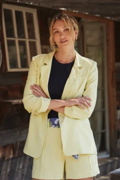 Pants-Current Air Pintucked Shorts LEMON