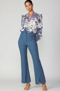 Pants-Current Air Pintucked Split Hem Pant AEGEANBLUE