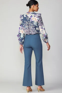 Pants-Current Air Pintucked Split Hem Pant AEGEANBLUE