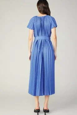 Midi Dresses-Current Air Pleated Midi Dress ROYALBLUE