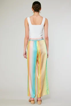 Pants-Current Air Prismatic Gradient Wide Leg Pants DESERTRAINBOW