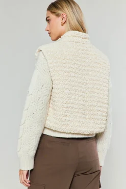Coats & Jackets-Current Air Quilted Cropped Vest IVORY