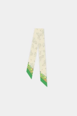 Accessories-Current Air Recycled Signature Print Twilly Scarf TUSCANGREENCITRUS