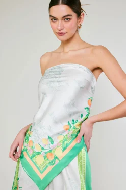 Accessories-Current Air Recycled Signature Print Scarf TUSCANGREENCITRUS