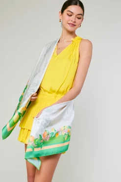 Accessories-Current Air Recycled Signature Print Large Scarf TUSCANGREENCITRUS