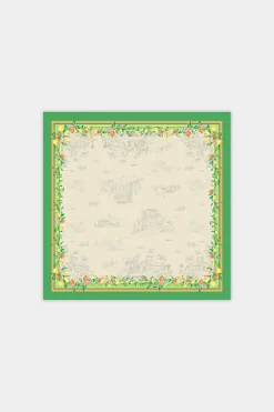 Accessories-Current Air Recycled Signature Print Large Scarf TUSCANGREENCITRUS