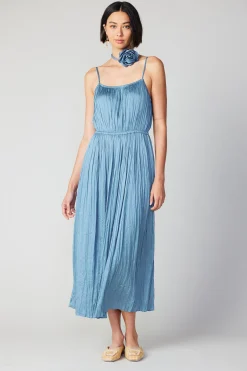 Midi Dresses-Current Air Rose Applique Cami Dress DUSTYSKY