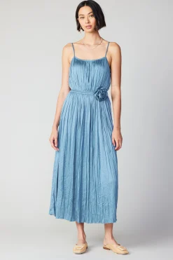 Midi Dresses-Current Air Rose Applique Cami Dress DUSTYSKY