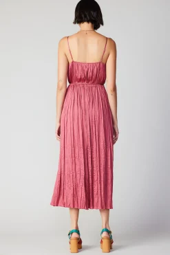 Midi Dresses-Current Air Rose Applique Cami Dress ROUGEBLUSH