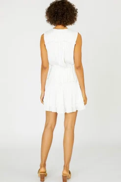 Mini Dresses-Current Air Ruffled Surplice Mini Dress WHITE