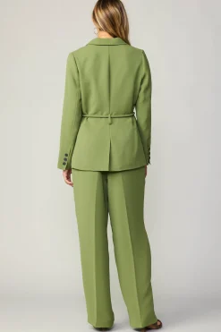 Coats & Jackets-Current Air Self Tie Blazer OLIVE