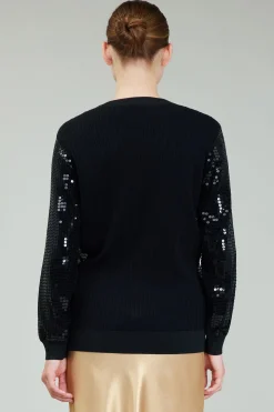 Cardigans-Current Air Sequin Jacket BLACK