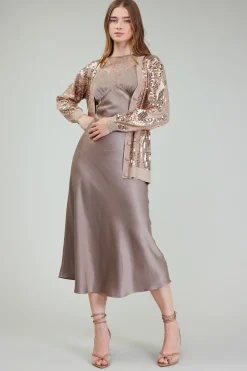 Cardigans-Current Air Sequin Jacket TAUPE