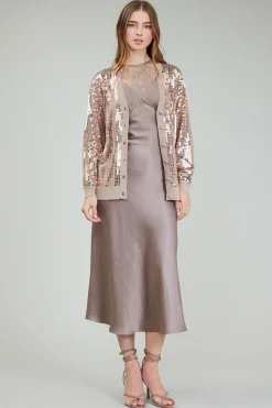 Cardigans-Current Air Sequin Jacket TAUPE