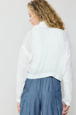 Coats & Jackets-Current Air Shirred Sleeve Jacket CREAMWHITE