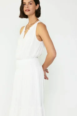 Midi Dresses-Current Air Smocked Waist Halter Midi Dress OFW