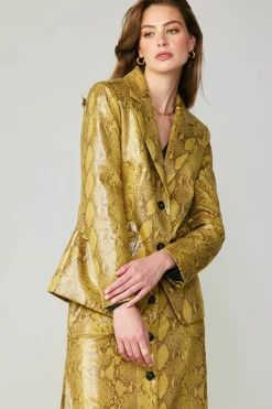 Coats & Jackets-Current Air Snakeskin Welt Pocket Blazer SNAKESKINYELLOW