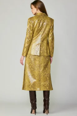 Coats & Jackets-Current Air Snakeskin Welt Pocket Blazer SNAKESKINYELLOW