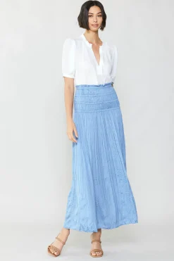 Skirts-Current Air Soft Crinkle Maxi Skirt PERIWINKLEBLUE
