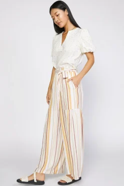 Pants-Current Air Striped Wide Leg Pant MULTISTRIPE