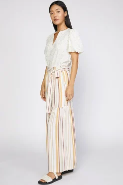 Pants-Current Air Striped Wide Leg Pant MULTISTRIPE