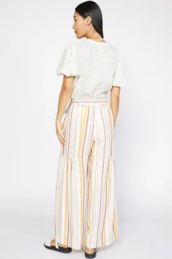 Pants-Current Air Striped Wide Leg Pant MULTISTRIPE
