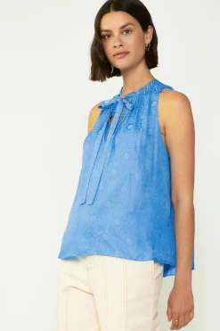 Sleeveless Tops-Current Air Sunburst Halter Top LIGHTCOBALT